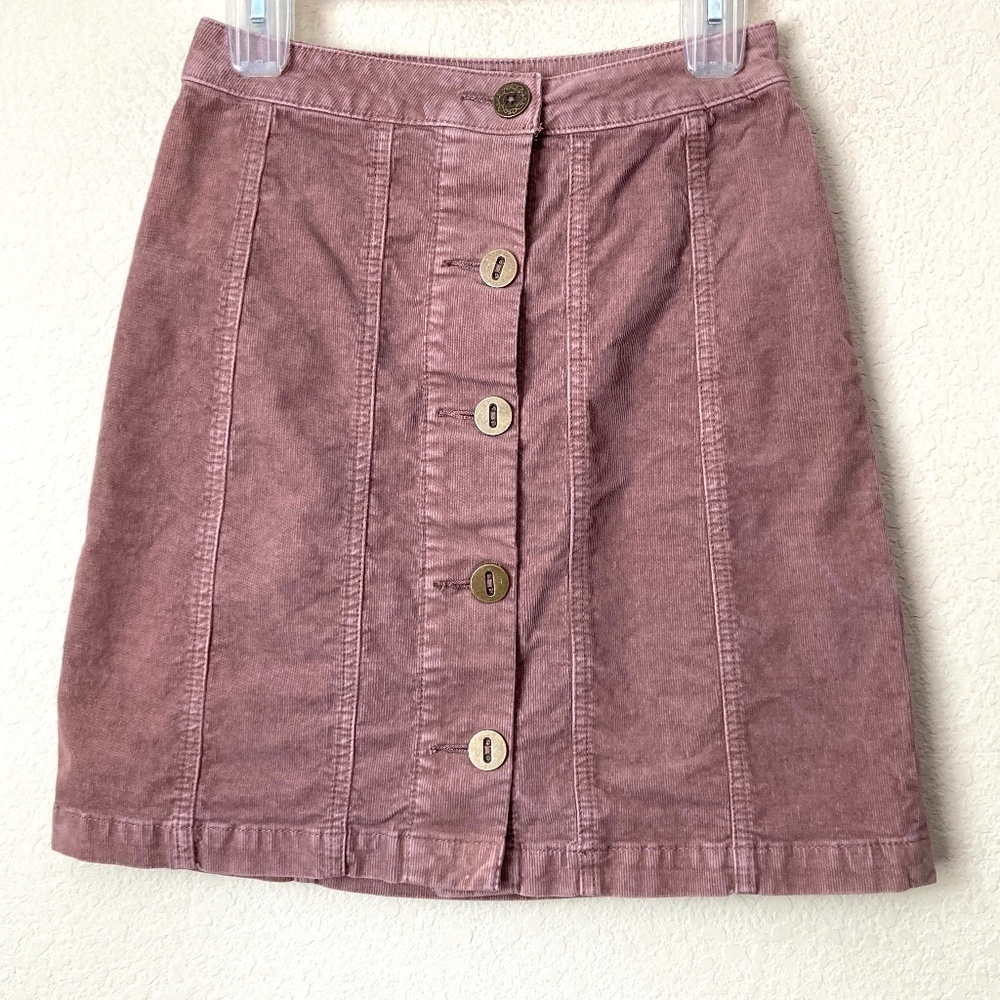 Anthropologie Pilcro and the Letterpress Corduroy Gallery Button Front Skirt